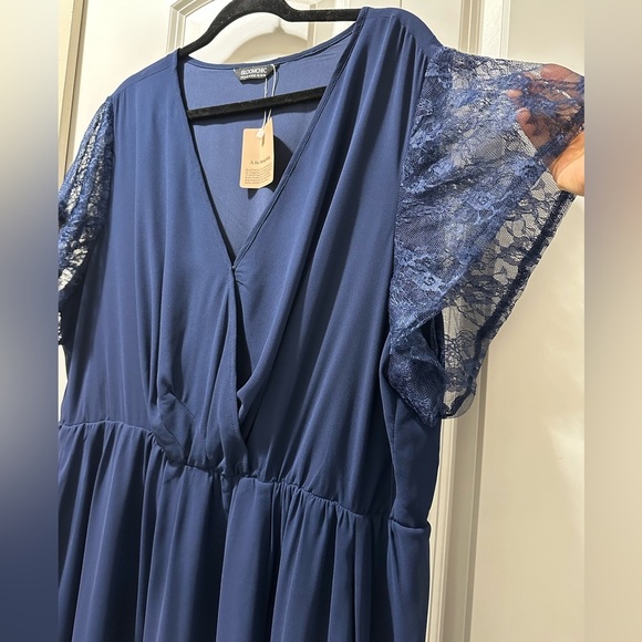 BLoomChic Plus Size 3XL Overlap Collar Crochet Lace Mesh Dress us22-24 - Picture 8 of 8